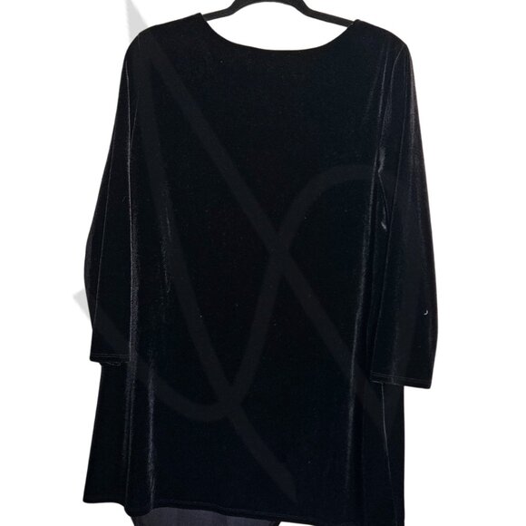 Wearabouts Black Velvet Asymmetrical Tunic Top (Size XXL) - Picture 2 of 2